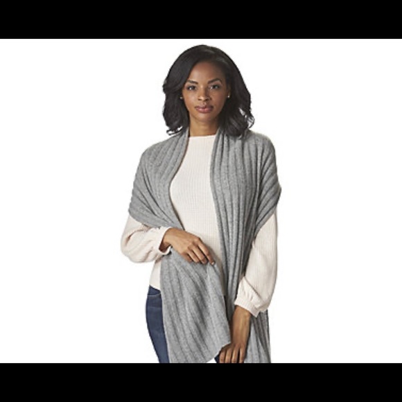 Rue Valentina 100% Ribbed Cashmere Scarf - Picture 3 of 4